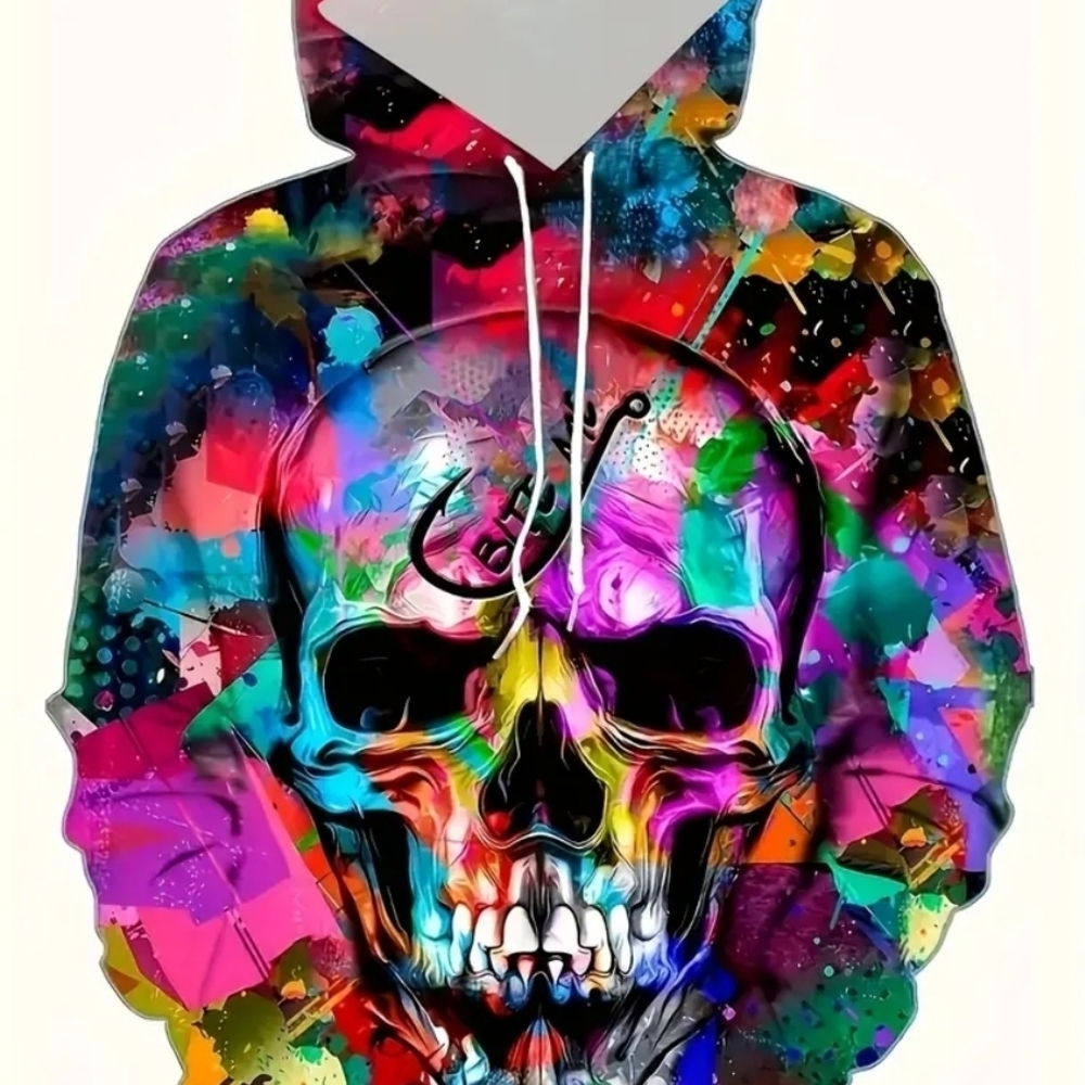 Colorful Skull Graphic Hoodie
